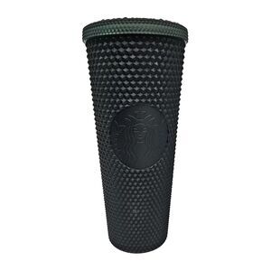Starbucks 2022 Matte Dark Green Soft Touch Studded 24oz Venti Tumbler No Straw